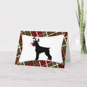 Cartão De Festividades Giant Schnauzer Reindeer Christmas Card