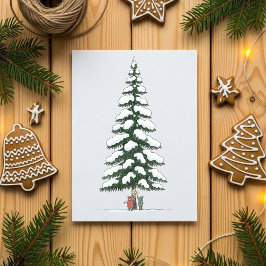 Cartão De Festividades Giant Snowy Tree Cute Christmas Holiday Card Art