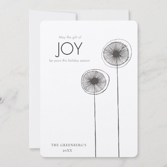 Cartão De Festividades Gift of Joy Christmas Family Holiday Photo Card (Frente)