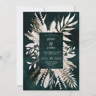 Cartão De Festividades Gilded Meadow wow buquê, esmeralda verde