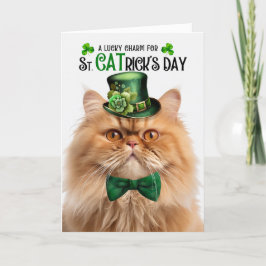 Cartão De Festividades Ginger Persian Cat Lucky Charm Rua CATrick
