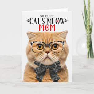 Cartão De Festividades Ginger Scottish Fold Cat para a mãe no Dia de as m