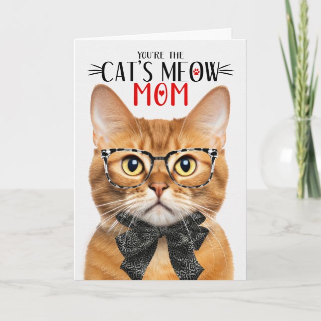 Cartão De Festividades Ginger Tabby Cat para a mãe no Dia de as mães (Frente)