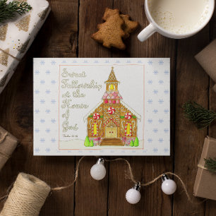 Cartão De Festividades Gingerbird Church Sweet Fellowship Natal