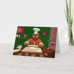 Cartão De Festividades Gingerbread Family: Little Baker