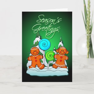 Cartão De Festividades GINGERBREAD KIDS AND LOLLIPOPS by SHARON SHARPE