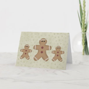 Cartão De Festividades Gingerbread Men Christmas Card