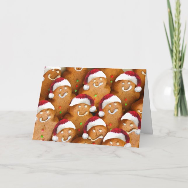 Cartão De Festividades Gingercake Cookie Feliz Natal Feriado (Frente)