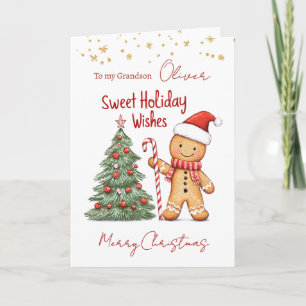 Cartão De Festividades Gingercake man House Grandson Natal