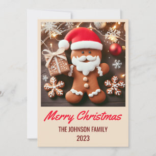 Cartão De Festividades Gingerpão Papai Noel - Feliz Natal