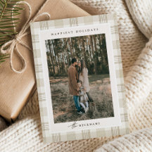 Gingham Foto Natal Bege Macio