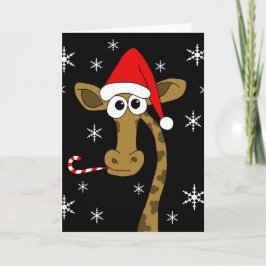 Cartão De Festividades Girafa de Natal