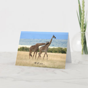 Cartão De Festividades Giraffe 2 Valentine's Day Card