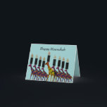 Cartão De Festividades Giraffe Hannukah Menorah Cards<br><div class="desc">Ilustração gráfica de uma girafa Hannukah menorah.</div>