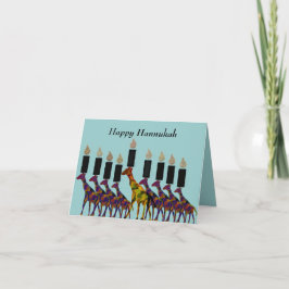 Cartão De Festividades Giraffe Hannukah Menorah Cards