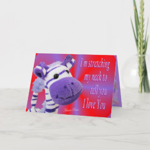 Cartão De Festividades Giraffe I love U card-customize