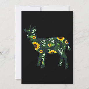 Cartão De Festividades Girassol Floral Goat Kid Hawaiian