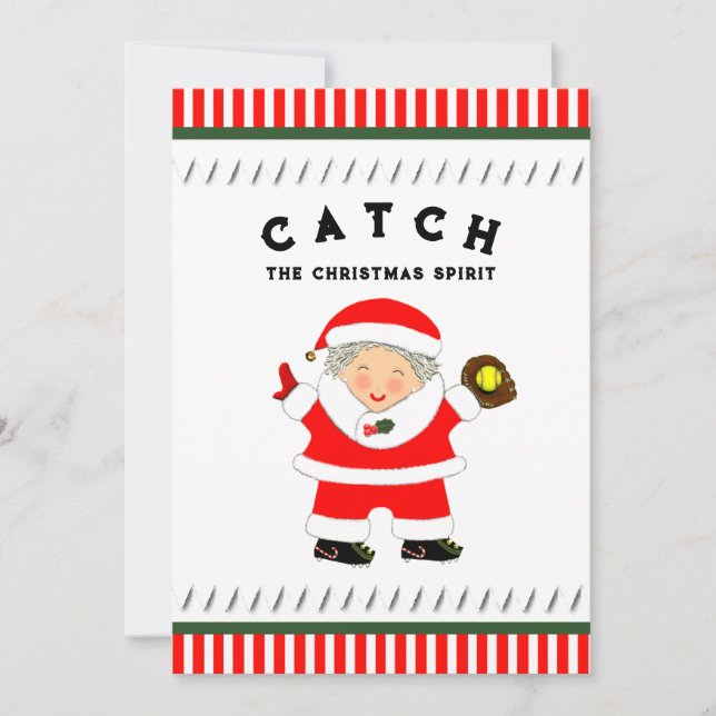 Cartão De Festividades Girls Softball Christmas (Frente)