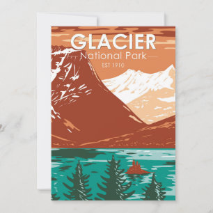 Cartão De Festividades Glacier National Park Montana Vintage