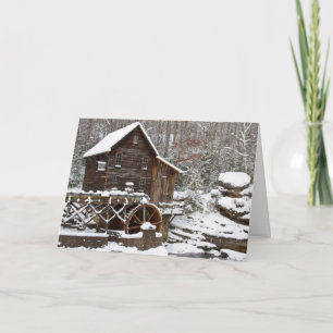 Cartão De Festividades Glade Creek Grist Mill no inverno