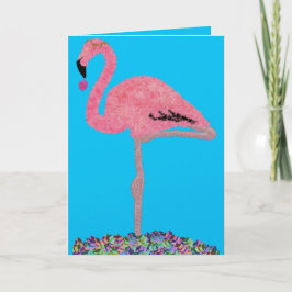 Cartão De Festividades Glam Pink Hanukkah flamingo beach