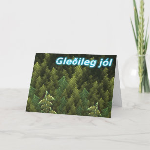 Cartão De Festividades Gleðileg jól - Floresta Escura