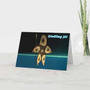 Cartão De Festividades Gleðileg jól - Fractal Inuit Hunter