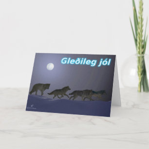 Cartão De Festividades Gleðileg jól - Wolf Pack