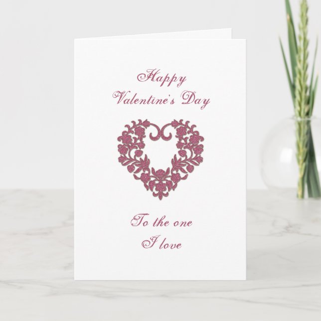 Cartão De Festividades Glitter Flourish Valentine Greeting Card (Frente)
