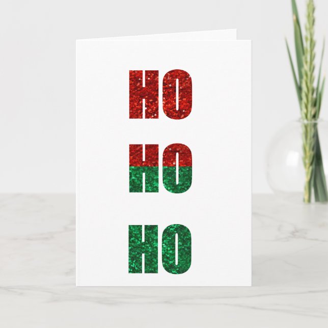 Cartão De Festividades glitter ho ho ho (Frente)
