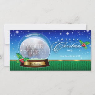 Cartão De Festividades Globo 8 customizáveis da neve do Feliz Natal