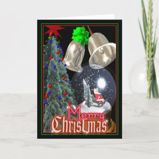 Cartão De Festividades Globo da neve do papai noel por Valxart