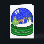 Cartão De Festividades globo da neve do pugilista<br><div class="desc">cartão bonito do feriado</div>