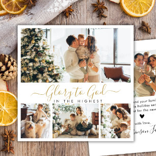 Cartão De Festividades Glória a Deus Colagem de Fotos Religiosas Natal