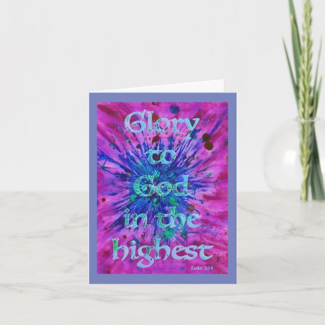 Cartão De Festividades Glória a Deus Cota Bíblia Personalizada (Frente)