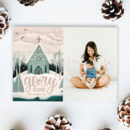 Cartão De Festividades Glória a Deus | Foto da Igreja de Natal Religiosa