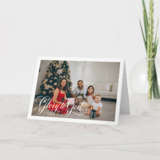 Cartão De Festividades Glória a Deus Foto Personalizada de Natal