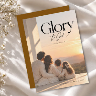 Cartão De Festividades Glória a Deus Foto Religiosa Pacífica de Natal