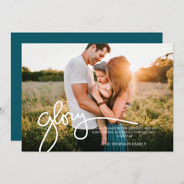 Cartão De Festividades Glória a Deus na Foto Mais Alta Escrita (Frente/Verso)