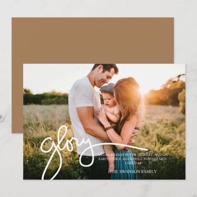 Cartão De Festividades Glória a Deus na Foto Mais Alta Escrita (Frente/Verso)