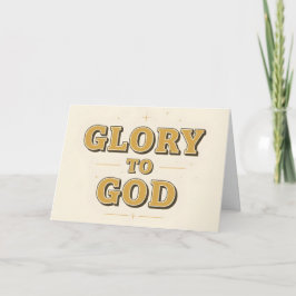 Cartão De Festividades Glória a Deus Natal Script Retro