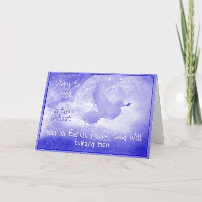 Cartão De Festividades Glória a Deus Paz na Terra para os Homens (Frente)