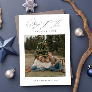 Cartão De Festividades Glória à Foto de Natal da Nova Família King
