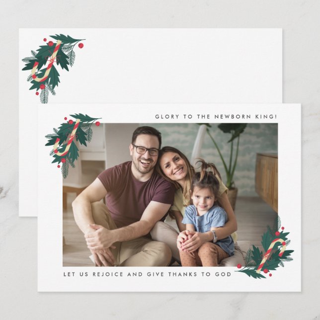 Cartão De Festividades Glória à Foto Religiosa do Novo Rei  (Frente/Verso)