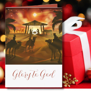 Cartão De Festividades Glória da Natividade Religiosa para Deus