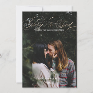 Cartão De Festividades Glória de Script de Caligrafia a Deus Foto de Nata