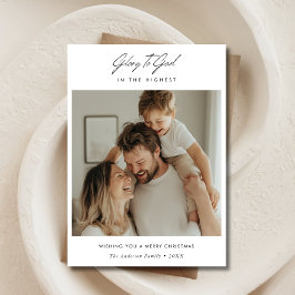 Cartão De Festividades Glória Mínima A Deus Santa Foto De Natal