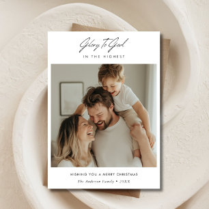 Cartão De Festividades Glória Mínima A Deus Santa Foto De Natal