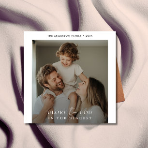 Cartão De Festividades Glória Moderna a Deus Foto de Natal Religioso