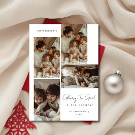 Cartão De Festividades Glória Moderna a Deus Religiosa do Natal